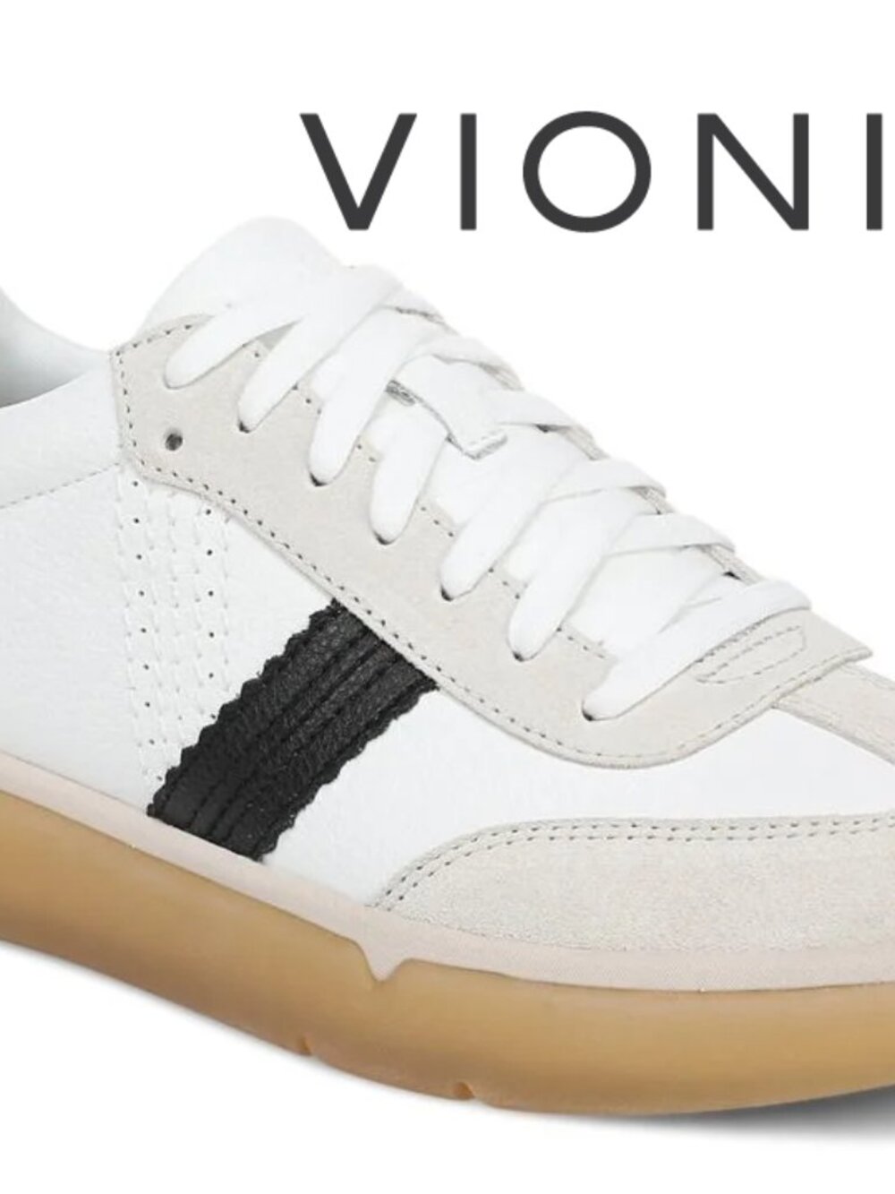 Vionic Leather City Walk Sneaker White Black 8 Wide